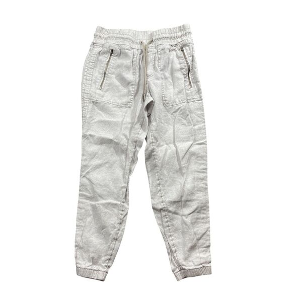 Athleta 4 Cabo Linen Jogger Pull On Elastic Waist Draw String Wheat - Picture 4 of 7